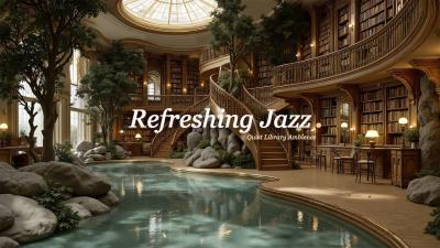 Refreshing Quiet Library Jazz for Stress Relief  Peaceful Morning Ambience  Soft Jazz for Study