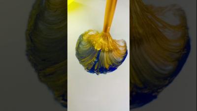 Royal azure Golden One Stroke Relax Art Relaxing Satisfying youtubeshorts shortsfeed art colors