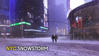 Snow Storm Fern in NEW YORK  Walking in Blizzard EXTREME Low Temperatures in Manhattan