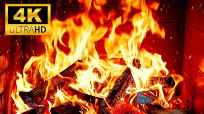  The Most Relaxing Fireplace Crackling Fire Sounds  Wooden Logs  4K Fireplace Ambience
