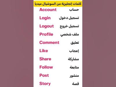 10 كلمات إنجليزية سهلة عن السوشل ميديا في 30 ثانية للمبتدئين