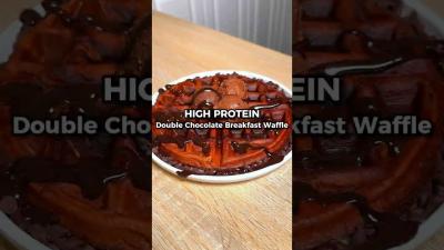 AMAZING High Protein Double Chocolate Breakfast Waffle shorts highprotein chocolate