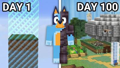 Bluey and Bingo 100 Days But You Have To UNLOCK THE CHUNKS in Minecraft