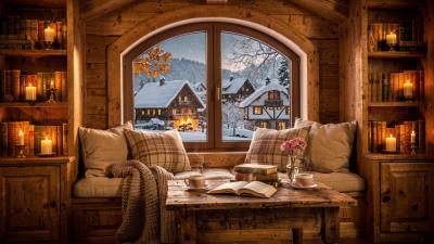 Cozy Winter Jazz Lounge  Snowy Coffee Shop Ambience Relaxing Piano  Smooth Jazz for Study