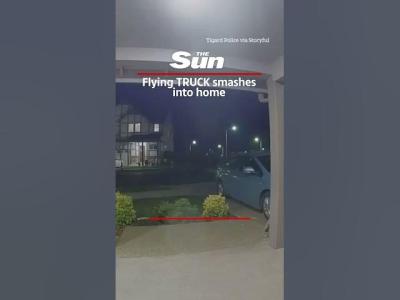 Flying TRUCK smashes into home