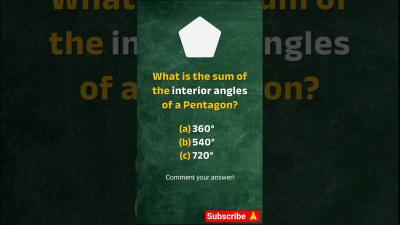 Geometry Riddle Sum of Interior Angles of Polygons maths quiz shorts education