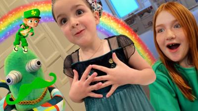 GREEN MORNiNG ROUTiNE we Caught a Leprechaun but he escaped Real Gold found by Adley Niko  Navey