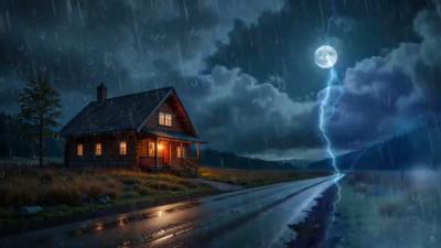 Heavy Rain  Thunderstorm for Sleeping  Peaceful Rain Ambience for Sleeping All Night