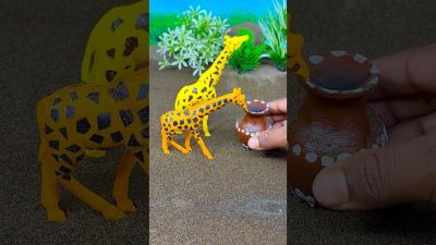  Mini Hand Pump Supplying Water to Giraffe  Amazing DIY Water Project shorts waterpump