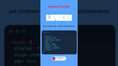 Modern Curved Tab Navbar with HTML CSS and JS 