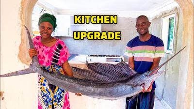 Modern Kitchen Makeover Begins Biggest Fish Ever  KFC Style Fish Recipe 