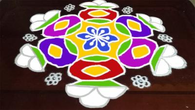 Sankranthi Bhogi Kundalu Muggulu  Pongal Kolam Designs With137 middle  Simple Rangoli Designs