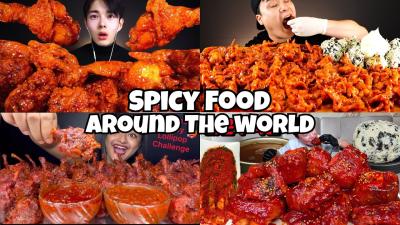 Spicy Food Around the World  Mukbang Compilation