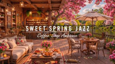 Spring Coffee Shop Ambience Happy Morning with Sweet Jazz Instrumental Music for Work Good Mood