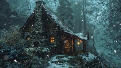 The Hidden Celtic Cabin in the Winter Fog  Medieval Celtic Winter Ambience for Study  Focus