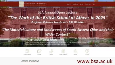 The Work of the BSA 2026 Annual Open Lecture Athens
