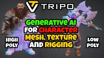 Tripo 3D Generative AI  Character Creation with Mesh Texture and Animation