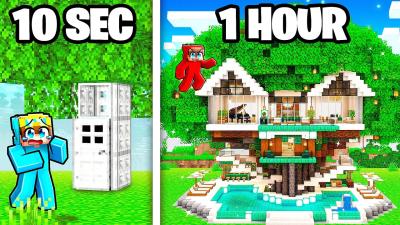 10 Seconds vs 1 Hour MODERN TREE HOUSE Build Challenge