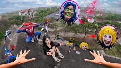 7 SPIDERMAN Vs SMILING WOMAN REAL LIFE ESCAPE 387.0 Horror Parkour Pov Short  Epic POV