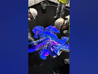 Black Epoxy Floor Transformation Gaming Room Makeover Shorts