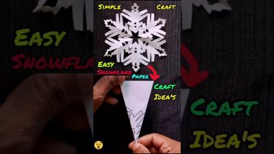 Easy paper craft How to make Snowflake paper craft ideas snowflakes shorts youtubers craft
