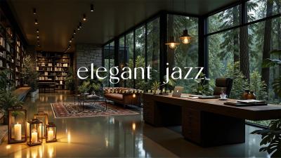 Elegant Jazz In Cozy Home Ambience  Smooth Piano Jazz With Nature Therapy For Calm Focus  Work