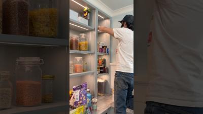 Finishing the cabinet lighting in the pantry