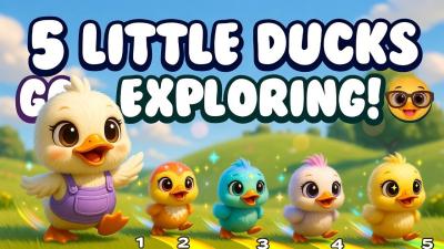 Five Little Ducks Song for Babies  Soft Nursery Rhyme  Counting Fun