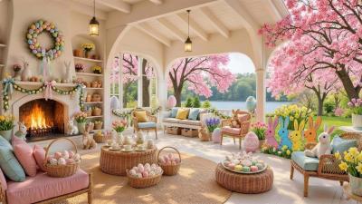Happy Easter Music Relaxing Easter Piano Music with Fireplace Happy Easter Easter Ambience