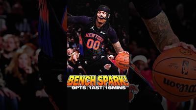 KNICKS UP 32 12697 vs Hawks  Jordan Clarkson Bench Spark JordanClarkson NBA NewYorkKnicks
