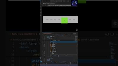 Mini Calendar codingshortsviralhtmlcsscalendarwebdesignprogramming