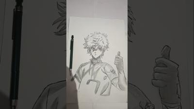 nagi from anime blue lock nagi drawing sketch trending phonk song TikiTiki shorts