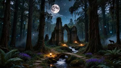 Night Elf Ambience Teldrassil Forest Ruins  Dark Fantasy Music with Forest Sounds