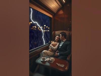 rain and thunder Sound for sleeping and relaxing in train asmrrain thundersounds