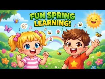 Spring Vocabulary Song for Kids  Learn 30 Spring Words  Preschool Learning Song