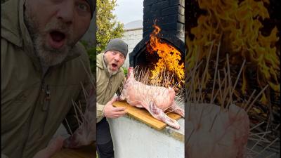 Whole Lamb Oven Roasted  Juicy  Crispy food cooking lamb