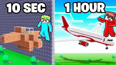 10 Seconds vs 1 Hour AIRPLANE House Build Challenge