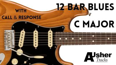 12 Bar Blues Shuffle with Call  Response Guitar Backing Track Jam in C major