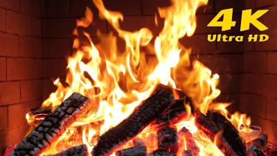  Cabin Vibes With Crackling Fireplace Video With snow ambience. 4K Fireplace Sounds Meditation
