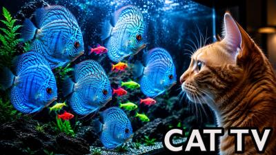 Cat TV for Cats to Watch 8 Hours REAL Fish Aquarium No Music 4K