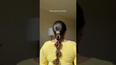 Easy festive hairstyle hairstyle hair shorts youtubeshorts trending viralshort hack fyp