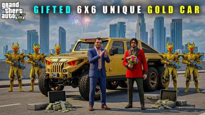 GTA 5  DUBAI KING GIFTED EXPENSIVE 6X6 UNIQUE GOLD CAR  BB GAMING