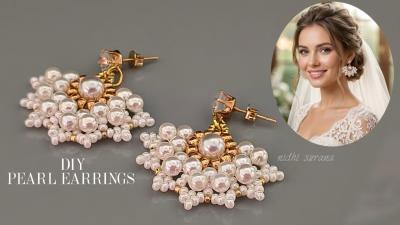How to make Luxurious Pearl Earrings  Bridal Jewellery  Step by Step Tutorial.