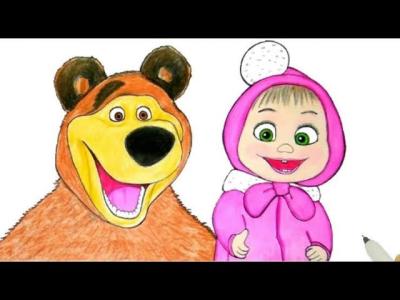 Masha and the Bear Drawing Painting  Coloring For Kids and Toddlers_ Child Art