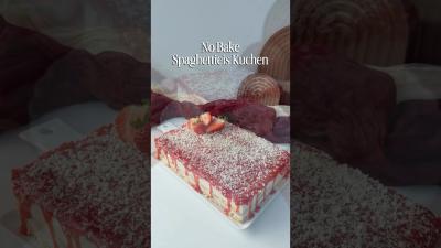 No Bake Spaghetti Eis Kuchen spaghettieis nobake tiramisu tiktokfood iftar erdbeer