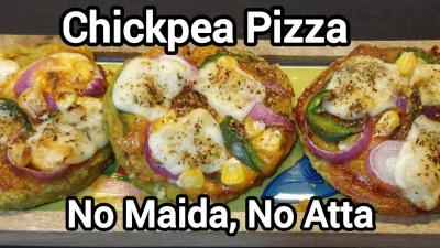 No Maida Pizza Chickpea Bun Pizza Recipe  Weight Loss Friendly