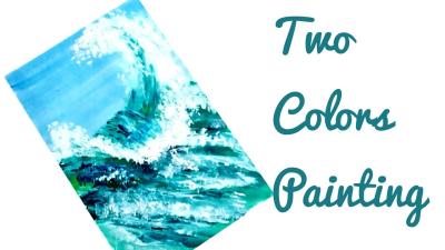 Ocean Wave Painting by 2 Colors  Step by Step Acrylic Painting Tutorial