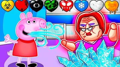 Peppa Pig Escape EVIL BABYSITTER but CUSTOM HEARTS Roblox