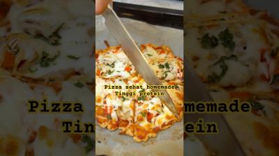 Pizza sehat homemade tinggi protein. healthyeating healthylifestyle