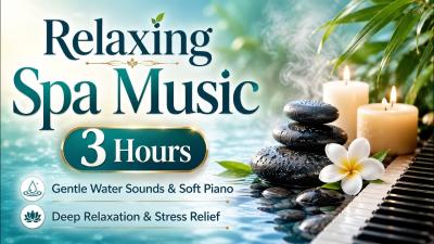 Relaxing Spa Music 3 Hours  Gentle Water Sounds  Soft Piano  Deep Relaxation  Stress Relief